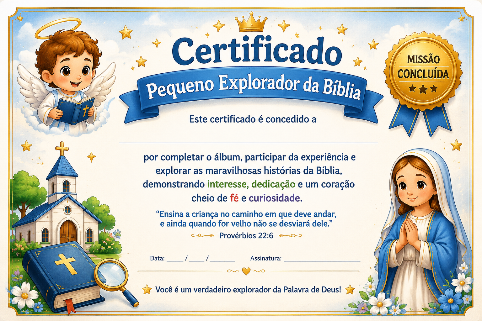 Bônus: Certificado Pequeno Explorador da Bíblia