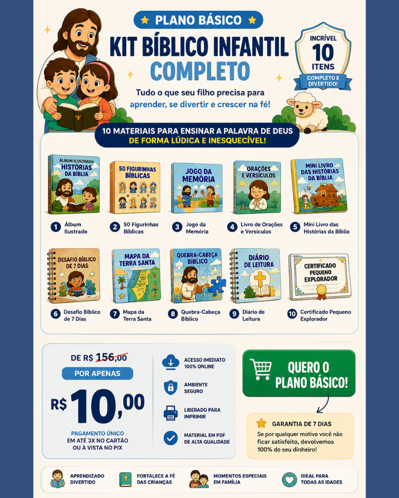 Plano Básico - Kit Bíblico Infantil Completo